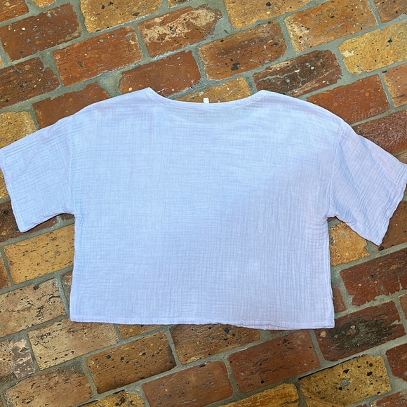 Eileen Fisher Lilac Organic Cotton Gauze Textured Crew Neck SS top szXL - Picture 8 of 11